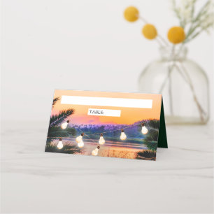 Carte De Placement Mariage à cordes Tropical Beach Sunset