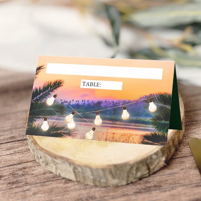 Carte De Placement Mariage à cordes Tropical Beach Sunset (Créateur téléchargé)