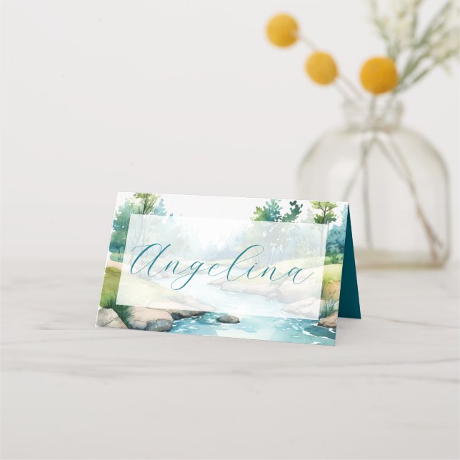 Carte De Placement Mariage à la Montagne Nebuleuse (Devant)
