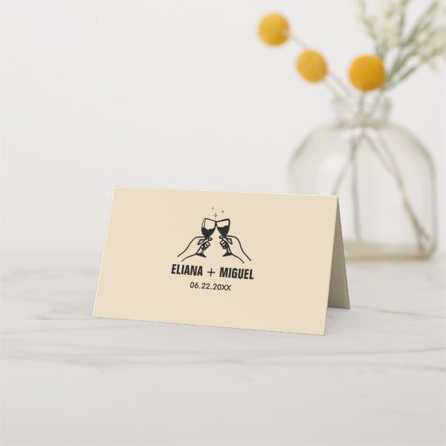 Carte De Placement mariage à main rétro moderne (Dos)