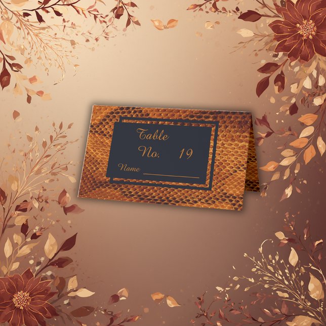 Carte De Placement mariage animal luxe peau de serpent sauvage  (Créateur téléchargé)