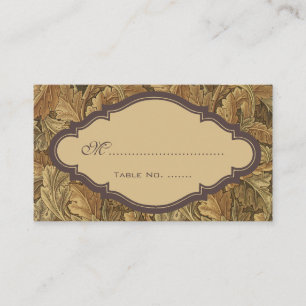 Carte De Placement Mariage Antique Victorien Feuilles Chaudes d'Autom