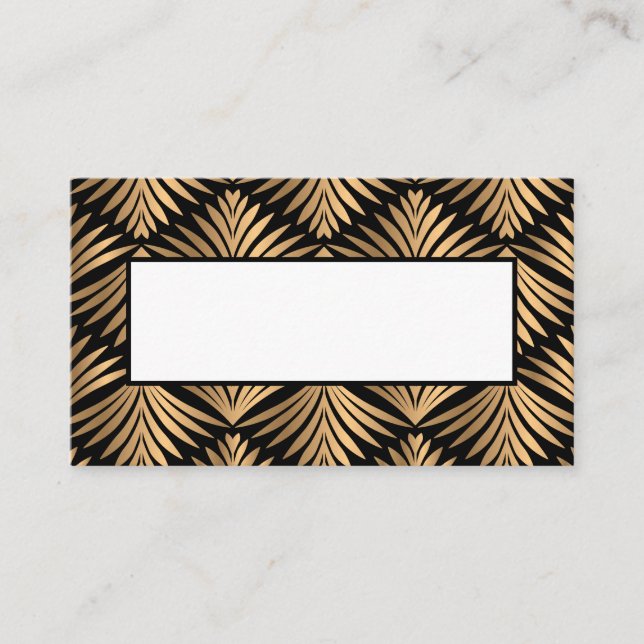 Carte De Placement Mariage Art Déco Gatsby Or Noir Fête Élégante (Devant)