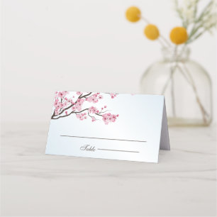 Carte De Placement Mariage asiatique de la Fleur de Cerisier Japonais