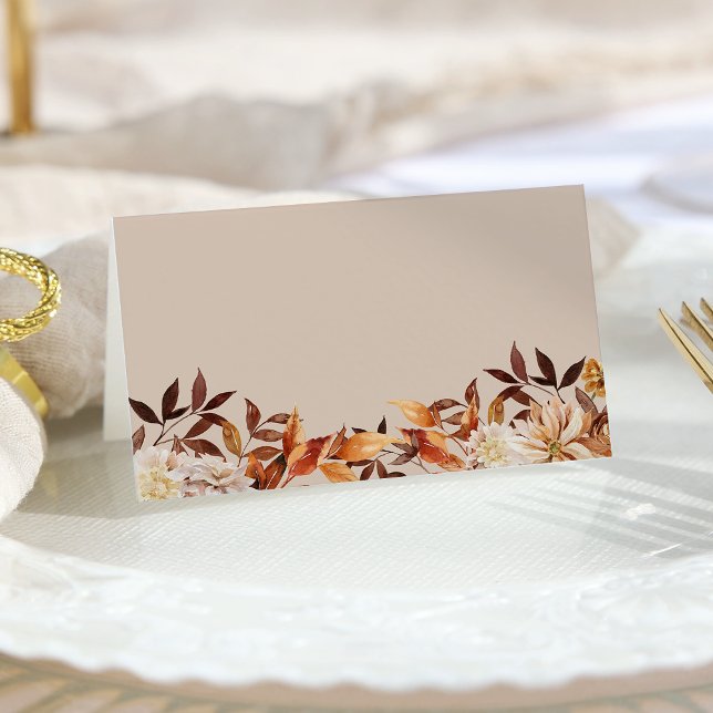 Carte De Placement Mariage Automnal Élégant (Elegant Fall Leaves Wedding Place Card by Painted Paperie
)