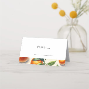 Carte De Placement Mariage aux feuilles d'orange et à l'aquarelle