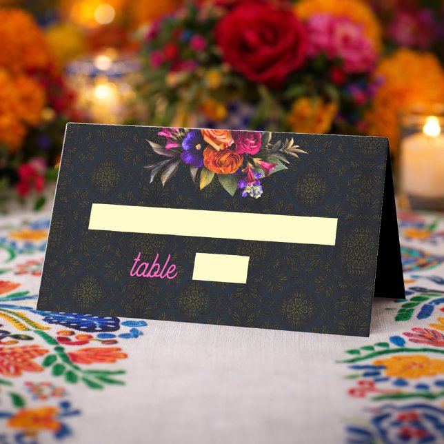 Carte De Placement Mariage aux fleurs mexicaines élégantes (Créateur téléchargé)
