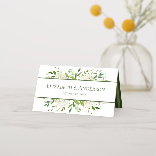 Carte De Placement Mariage aux Hortensias Blancs (Dos)