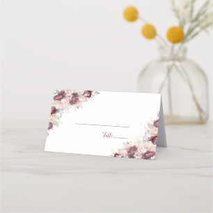 Carte De Placement Mariage aux Pivoines et Roses Teintées de Bourgogn