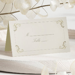 Carte De Placement Mariage baroque à l'or vintage