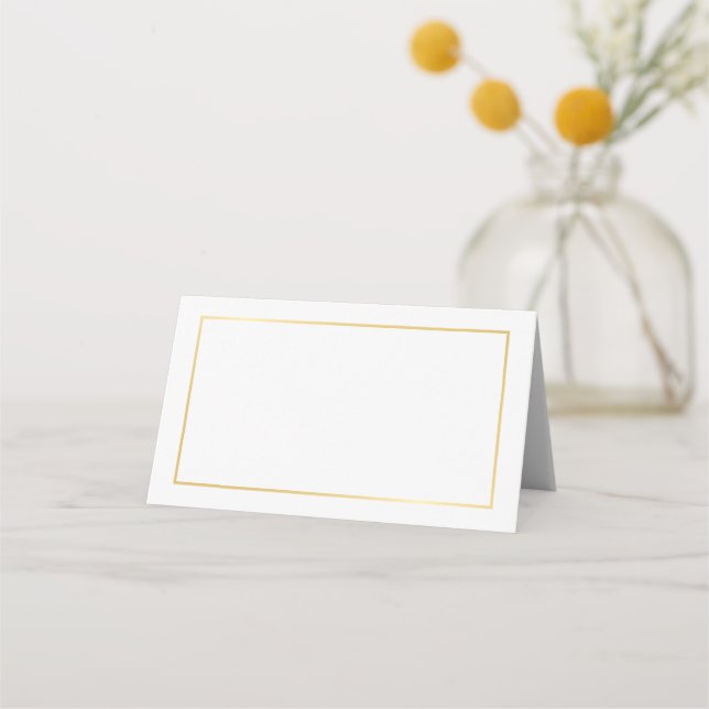 Carte De Placement Mariage blanc blanc et or élégant (Devant)