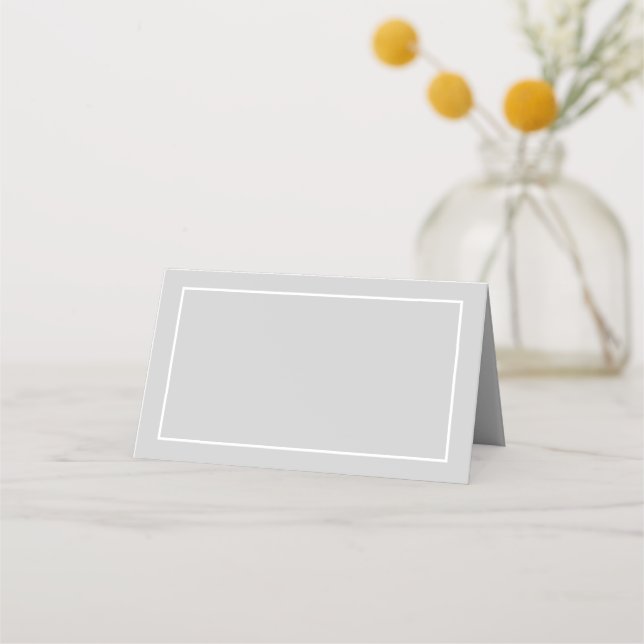 Carte De Placement Mariage blanc et gris (Devant)