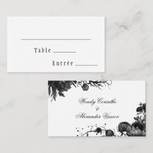Carte De Placement Mariage blanc gothique classique Menu Choix plat