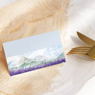 Carte De Placement Mariage bleu clair Lavande de montagne