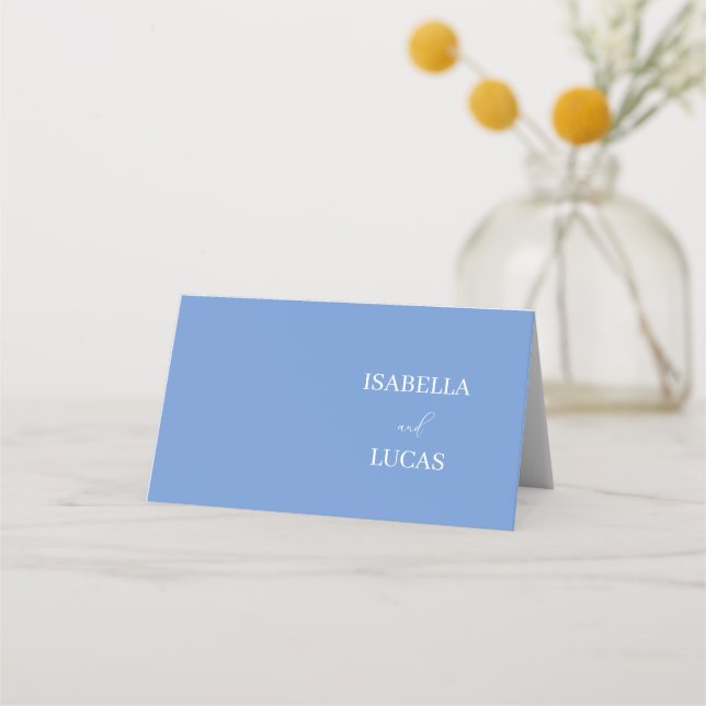 Carte De Placement Mariage bleu Cornflower (Devant)