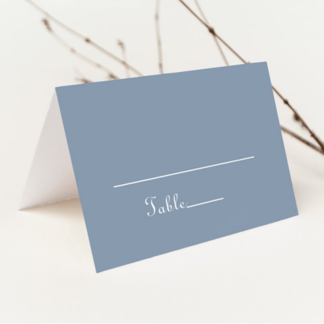 Carte De Placement Mariage bleu Dusty minimum formel (Créateur téléchargé)