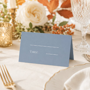 Carte De Placement Mariage bleu poussiéreux crème moderne simple