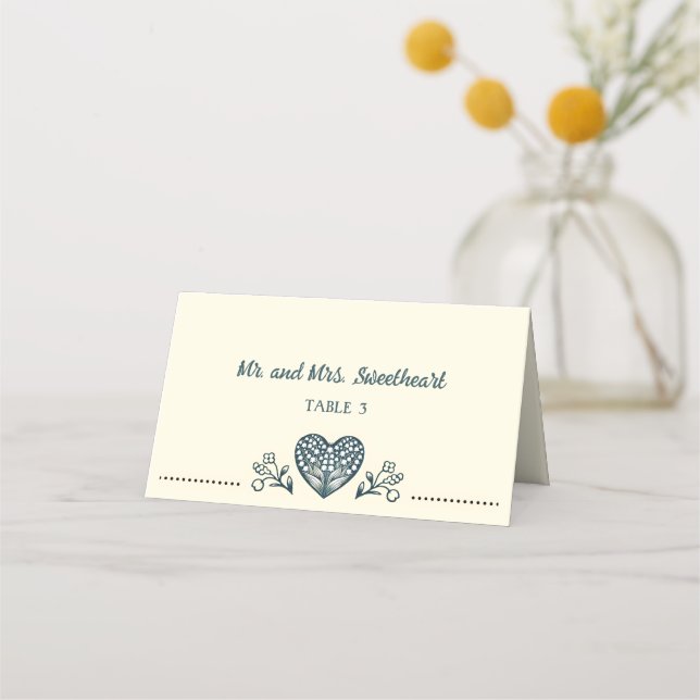 Carte De Placement Mariage Blooms Éternels (Devant)