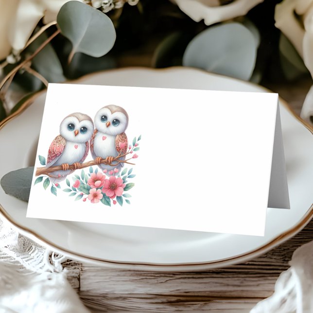 Carte De Placement Mariage Bohème Champêtre Rustique Chouette (Créateur téléchargé)