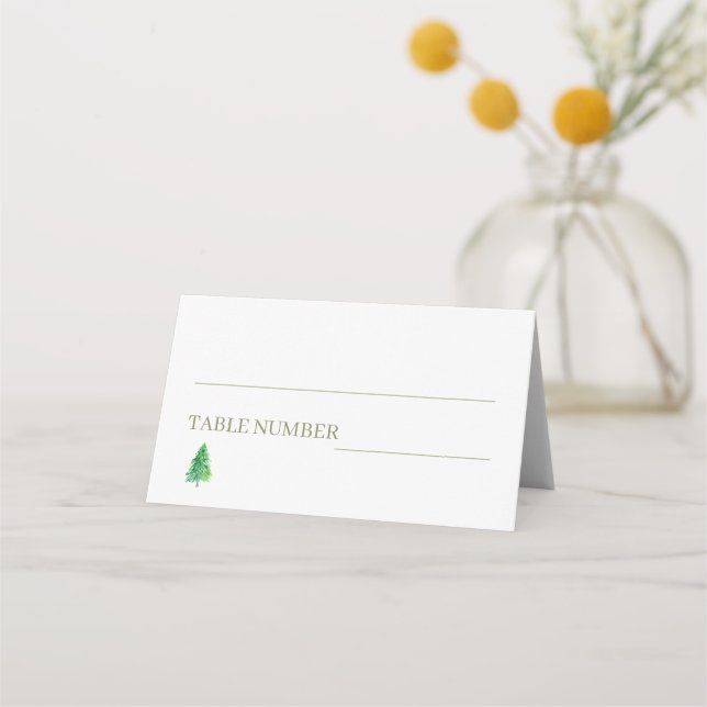 Carte De Placement Mariage bohème floral d'arbre de forêt (Devant)