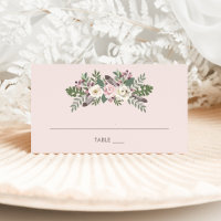 Mariage Bohème Rose Floral Monogramme Humeur