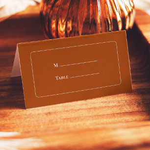 Carte De Placement Mariage Boho en terre cuite simple plié