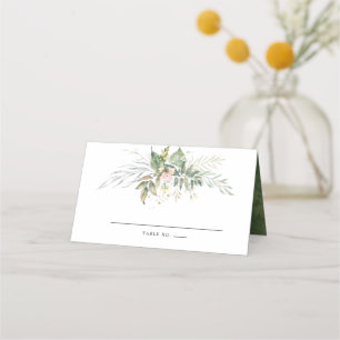Carte De Placement Mariage botanique blanc Sage Green