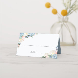 Carte De Placement Mariage botanique bleu clair