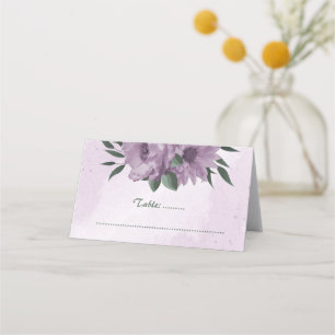 Carte De Placement mariage botanique de fleurs violettes