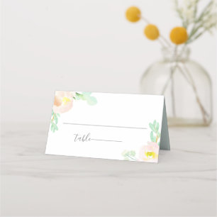 Carte De Placement Mariage botanique de la menthe de Pêche