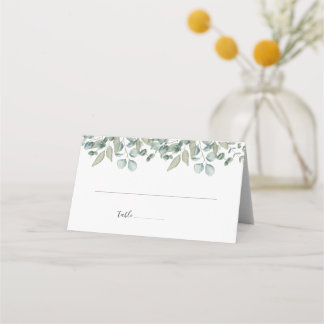 Carte De Placement Mariage botanique Eucalyptus Greenery
