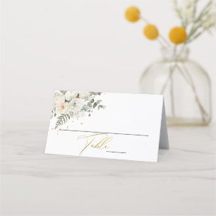 Carte De Placement Mariage Botanique Floral Doux Pâle