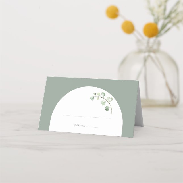 Carte De Placement Mariage botanique moderne Sage Green Arch (Devant)