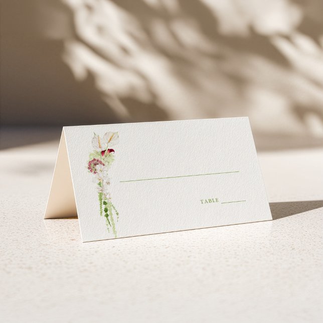 Carte De Placement Mariage Bouquet en Cascade d'Anthurium (Créateur téléchargé)