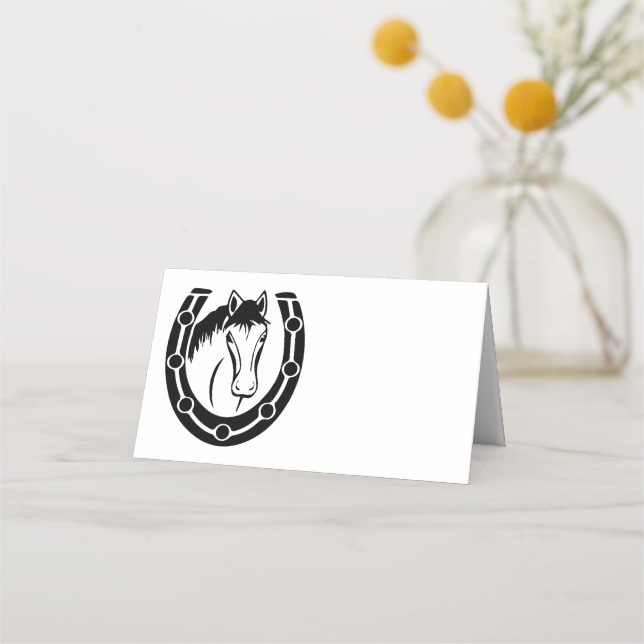 Carte De Placement Mariage campagnard Horse Horseshoe Ouest (Devant)