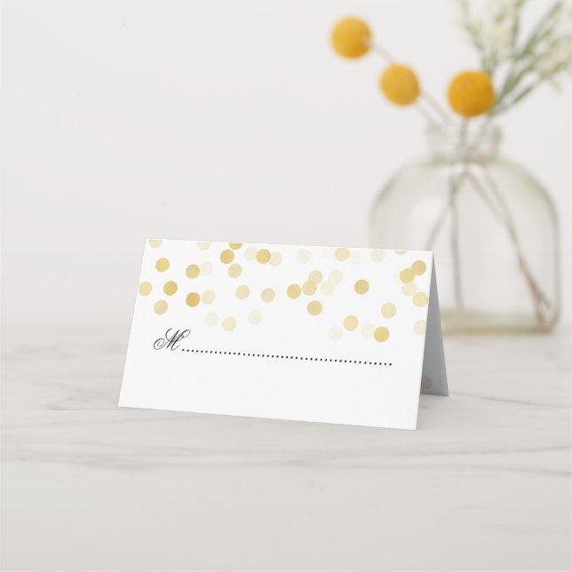Carte De Placement Mariage Carte Place Gold Foil Parties scintillant (Devant)