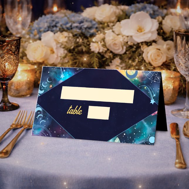Carte De Placement Mariage céleste moderne de phases lunaires de gala (Créateur téléchargé)