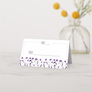 Carte De Placement Mariage Chic Moderne Élégant Simple Lavande Purple