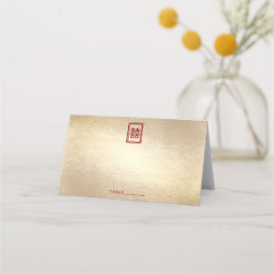 Carte De Placement Mariage chinois à double bonheur