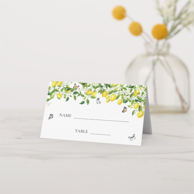 Carte De Placement Mariage citron (Devant)