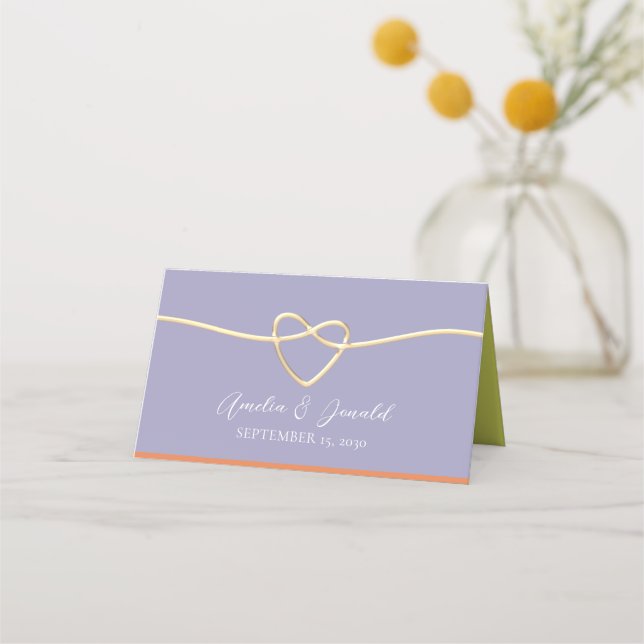 Carte De Placement Mariage Citron Orange Vert Violet (Dos)