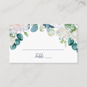 Carte De Placement Mariage classique de fleurs blanches