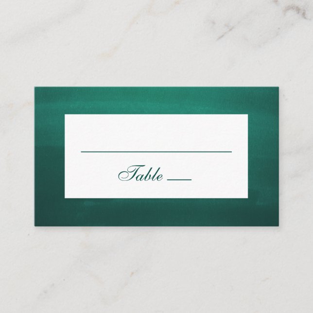 Carte De Placement Mariage classique émeraude. Moderne vert élégant (Devant)