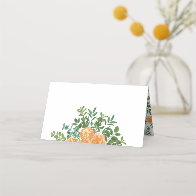 Carte De Placement Mariage classique Floral Roses (Devant)