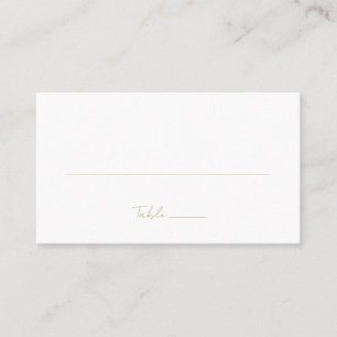Carte De Placement Mariage Classique Minimaliste en Or