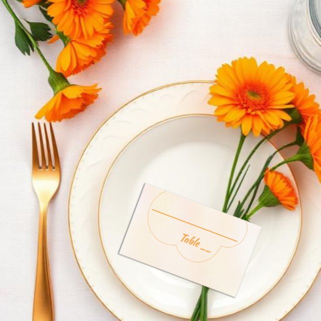 Carte De Placement Mariage Coucher de Soleil Orange (Créateur téléchargé)