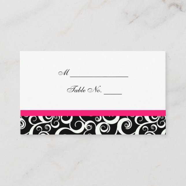 Carte De Placement Mariage Damask Swils Table Place Card (Devant)