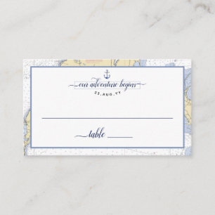 Carte De Placement Mariage d'Ancre de graphique nautique authentique