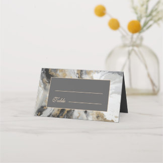 Carte De Placement Mariage d'aquarelle artistique moderne Gold Anthra