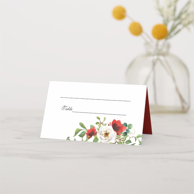 Carte De Placement Mariage d'aquarelle automne (Devant)